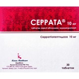 СЕРРАТА®, табл. п/о кишечно-раств. 10 мг стрип, №30, Kusum Healthcare (Индия)